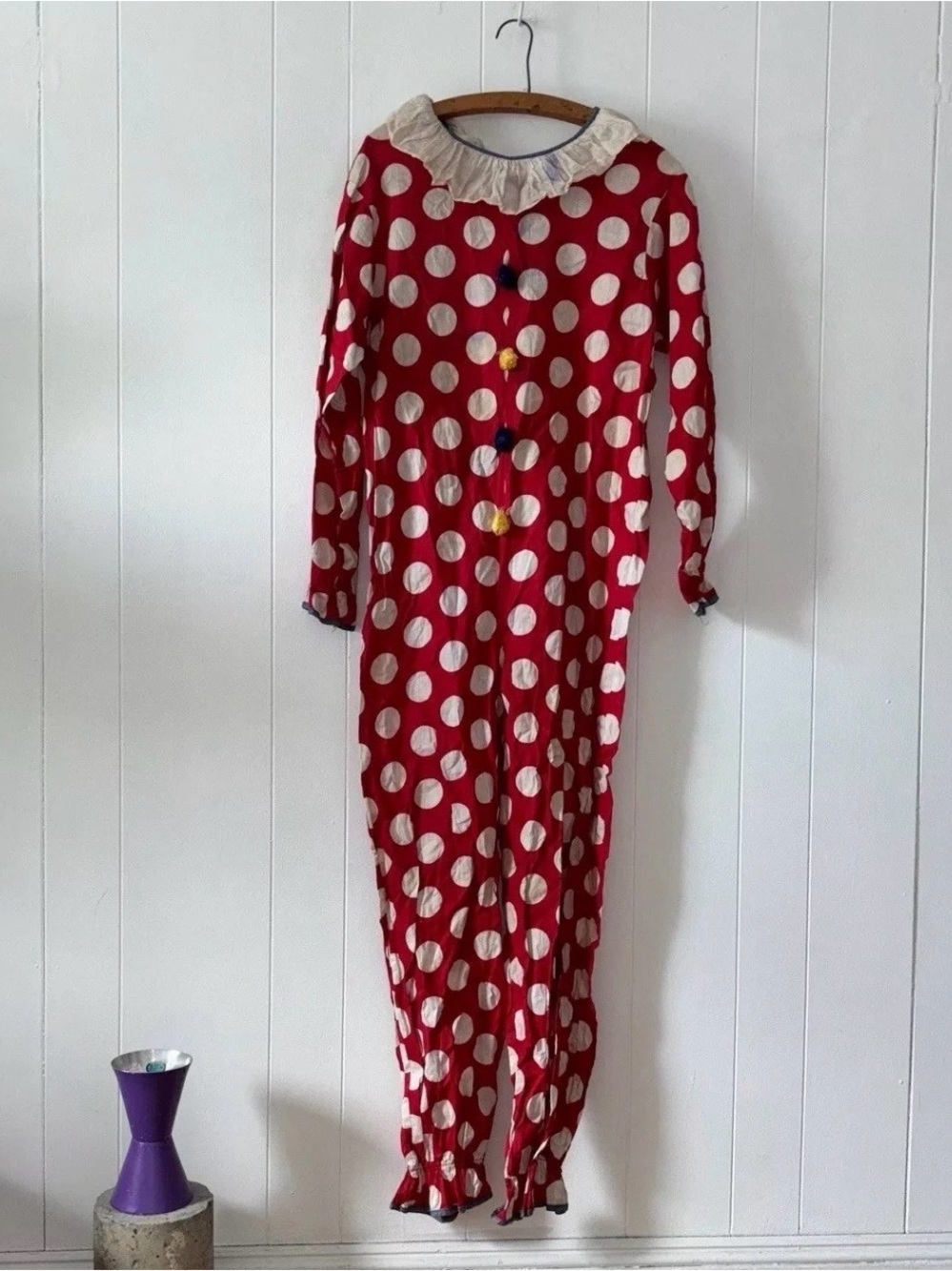antique vintage 1930s home made cotton/muslin pierrot/clown costume